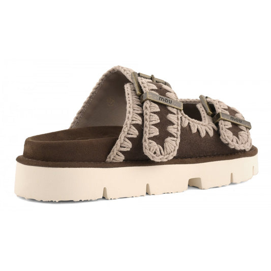 MOU Bio sandal two buckles Deep Brown