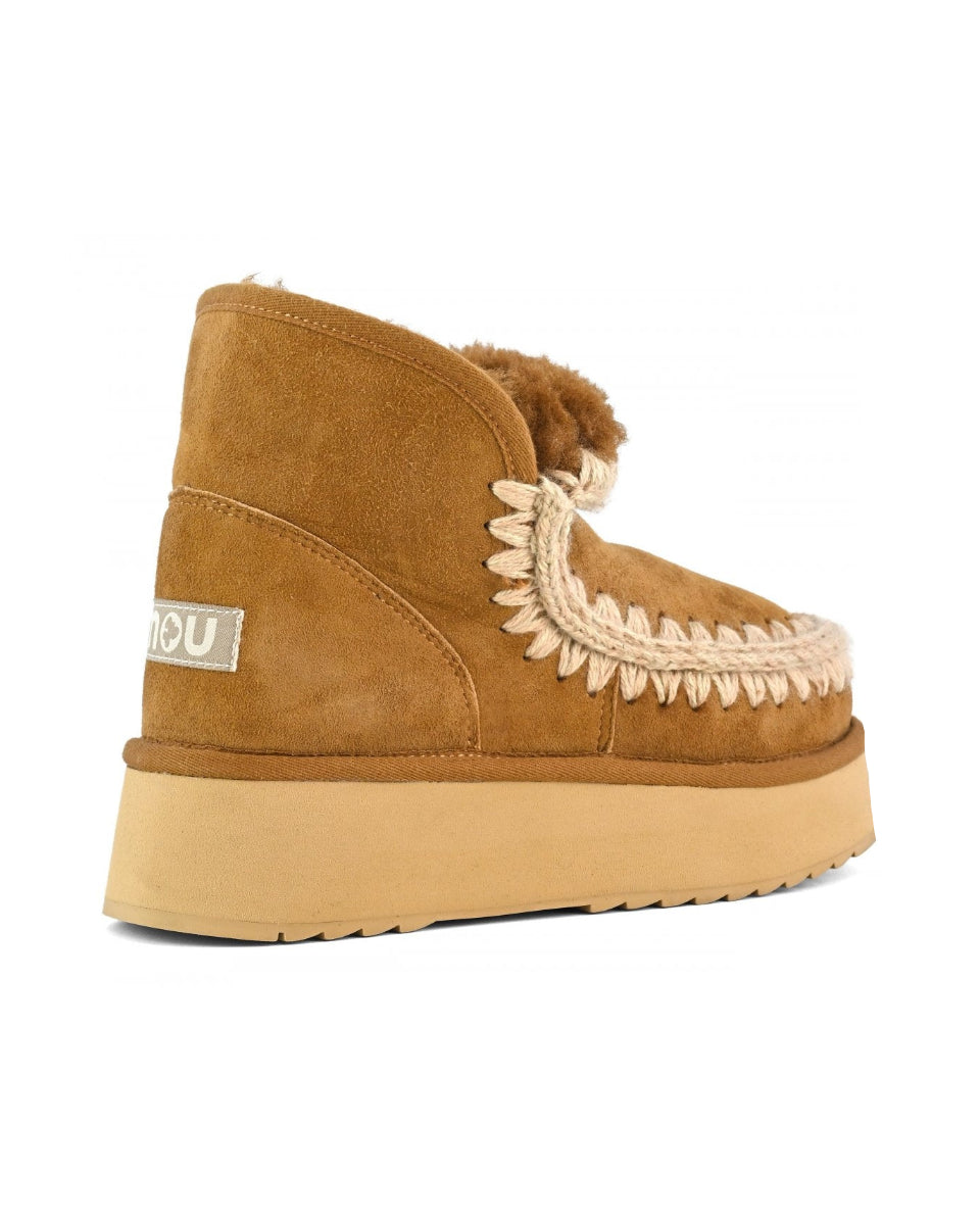 MOU Mini Eskimo Platform Boot Cognac