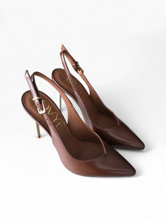 OVYE' Slingback In Pelle Verlux EG1049VER Sigaro