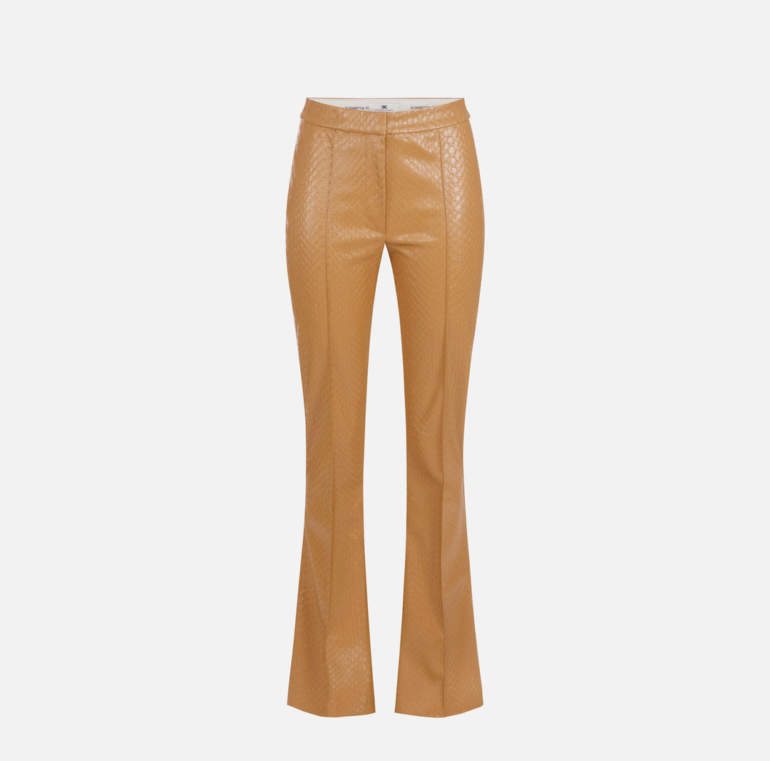 ELISABETTA FRANCHI Pantaloni con trama a squame PA22567E2 Daino