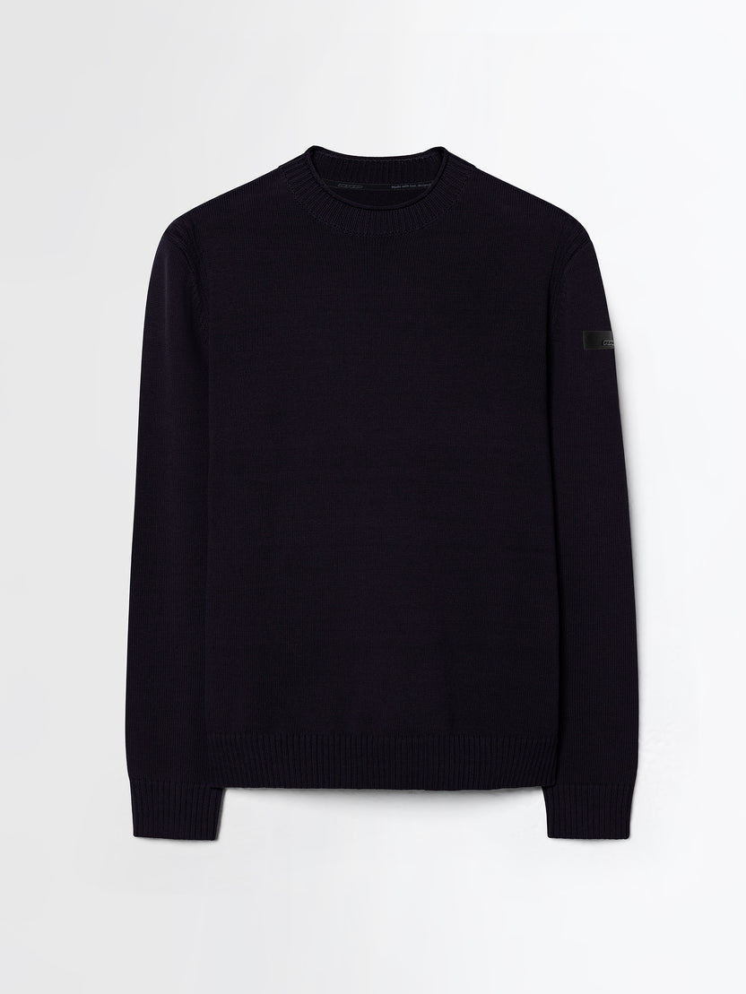 RRD Roberto Ricci Designs Maglia Uomo Cotton Plain Round Knit W26140 Blue Black 60