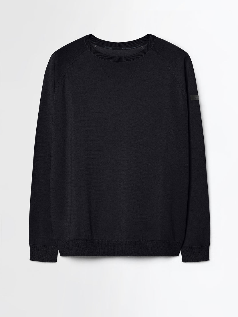 RRD Roberto Ricci Designs Maglia Uomo New Amos Cotton Round Knit W26120 Blue Black 60