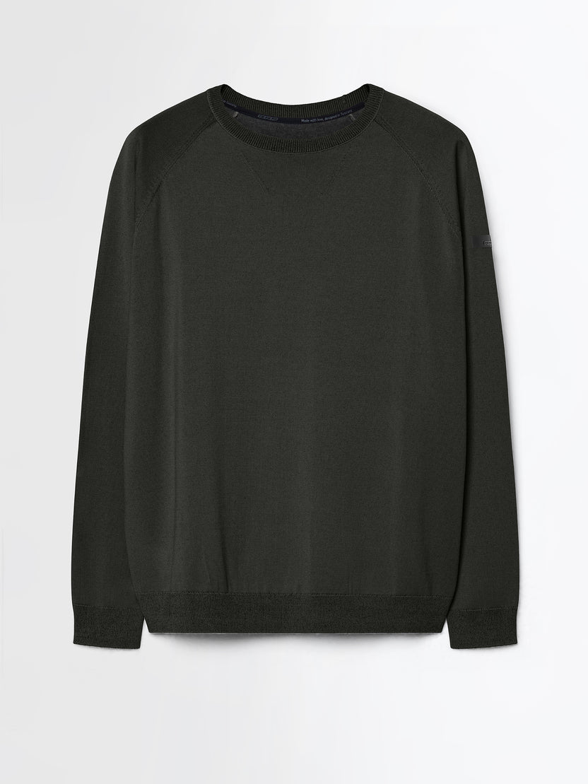 RRD Roberto Ricci Designs Maglia Uomo New Amos Cotton Round Knit W26120 Forest Green 20