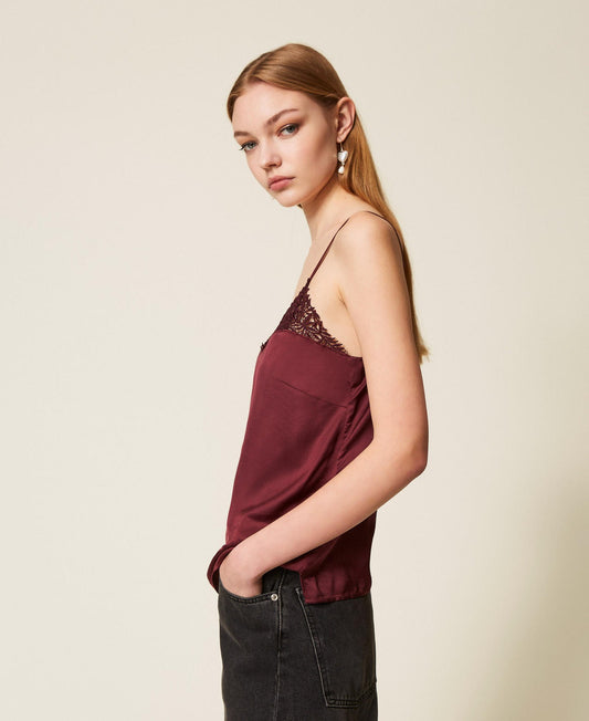 TWINSET Top Donna in raso e pizzo
252TP2481 Winetasting