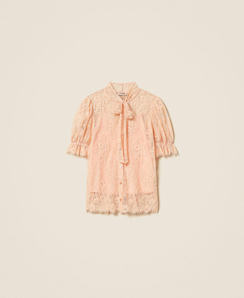TWINSET Camicia in pizzo 261TP2625 Peach Pink