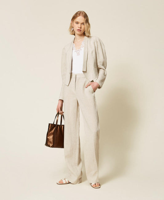 TWINSET Pantaloni dritti 261TT2521 Natural Bright Linen