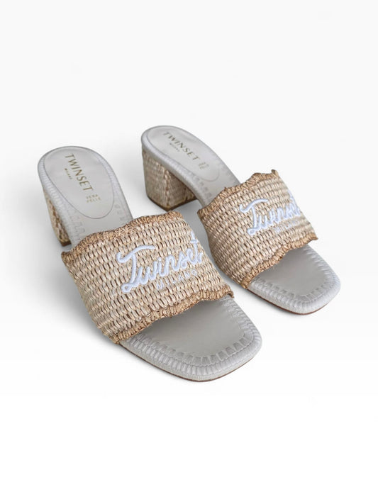 TWINSET Sandalo Mule effetto Rafia Donna 261TGT056 Rope