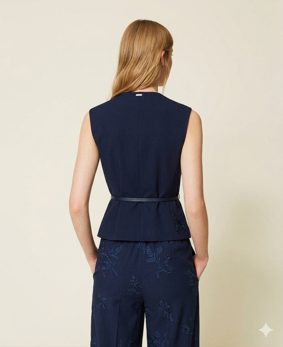 TWINSET Gilet 261TE2021 Blue Night