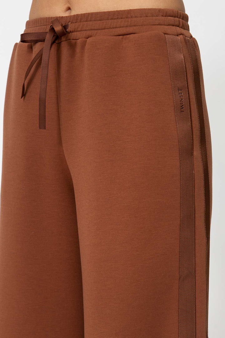 TWINSET Pantaloni largo cargo in felpa 262TT2343 Nut