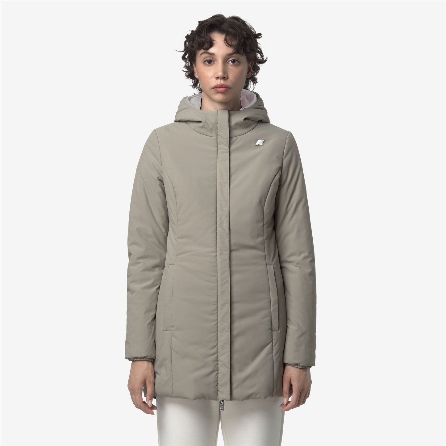 K-WAY Women's Jacket DENISE ST WARM DOUBLE K6128UW White Gardenia Green Oak BCD