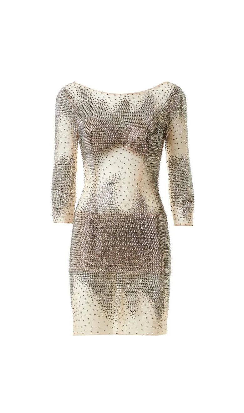 KUEA Short Dress and Stole W14050 Nude