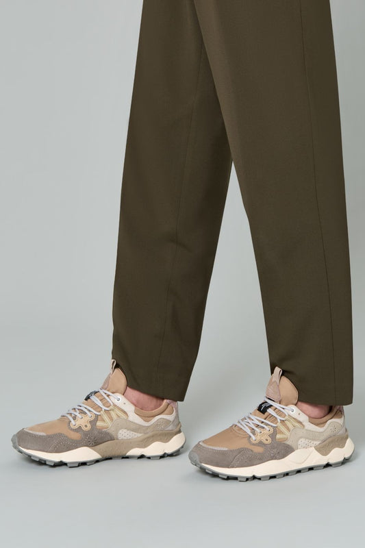 FLOWER MOUNTAIN Sneakers Uomo YAMANO 3 MAN SUEDE/NYLON Col. GREY MUD OFF WHITE
