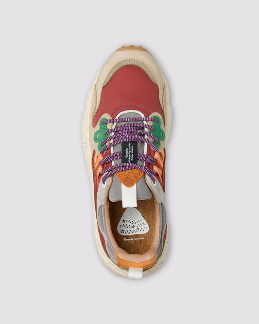 FLOWER MOUNTAIN Sneakers Uomo YAMANO 3 UNI Suede Nylon Light Beige Rust Grey