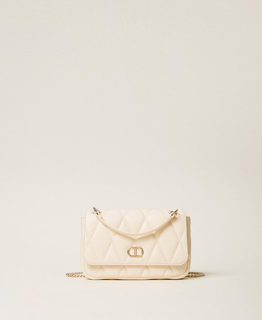 TWINSET  Borsa Donna Media Trapuntata ecoPelle 252TB7053 Parchment