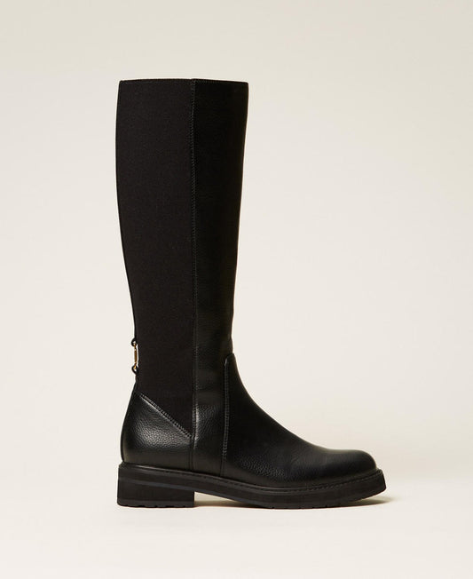 TWINSET Stivali alti Donna con Elastico 252TGT120 Nero