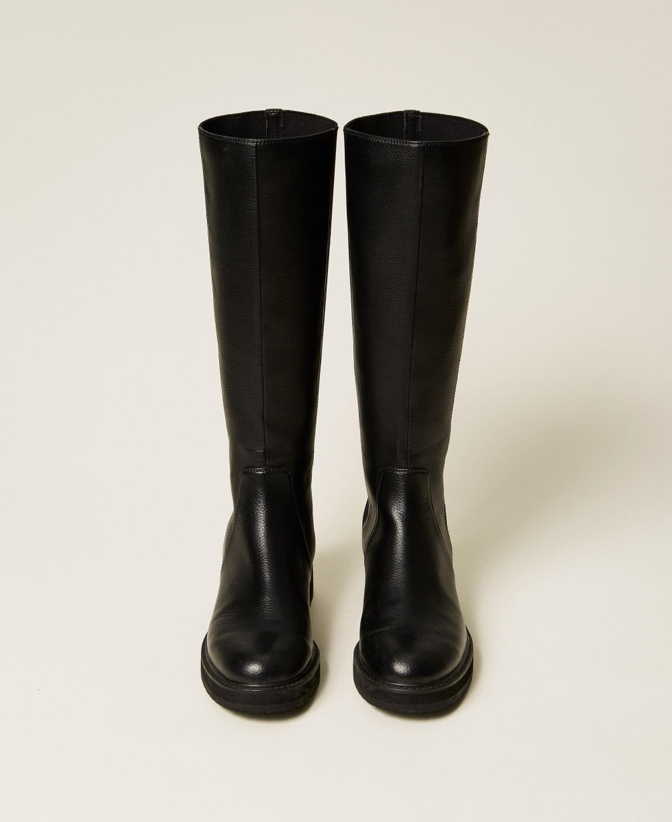 TWINSET Stivali alti Donna con Elastico 252TGT120 Nero