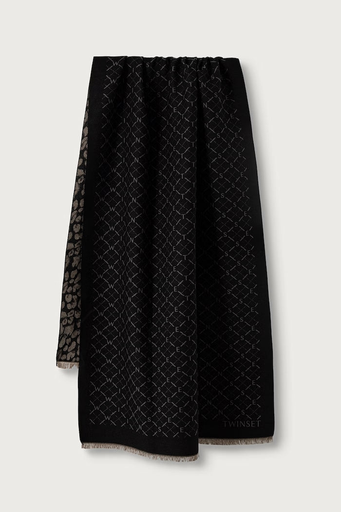 TWINSET Stola Donna Jacquard 262TA4300 Nero Grigio