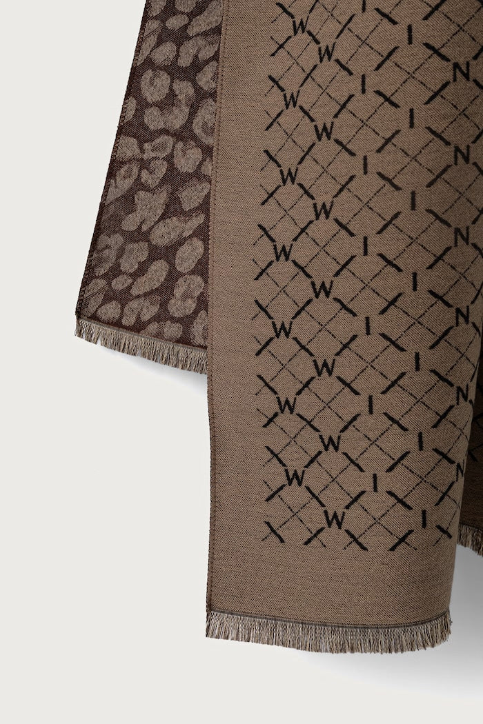 TWINSET Stola Donna Jacquard 262TA4300 Canapa Dark Coffe