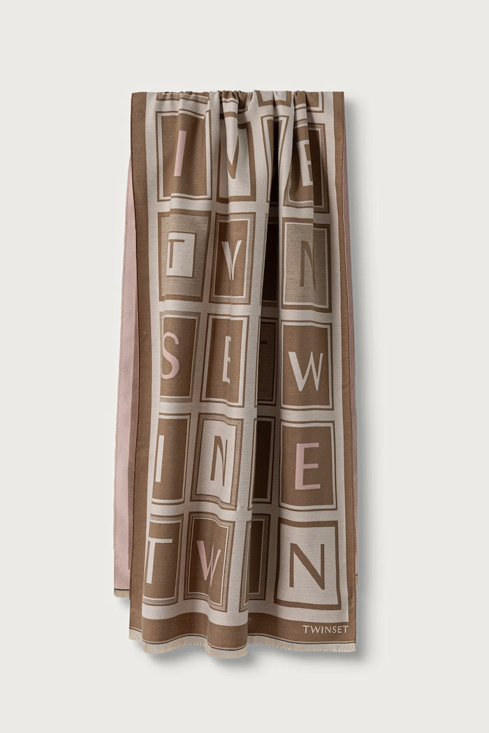 TWINSET Stola Donna Jacquard 262TA4340 Canapa