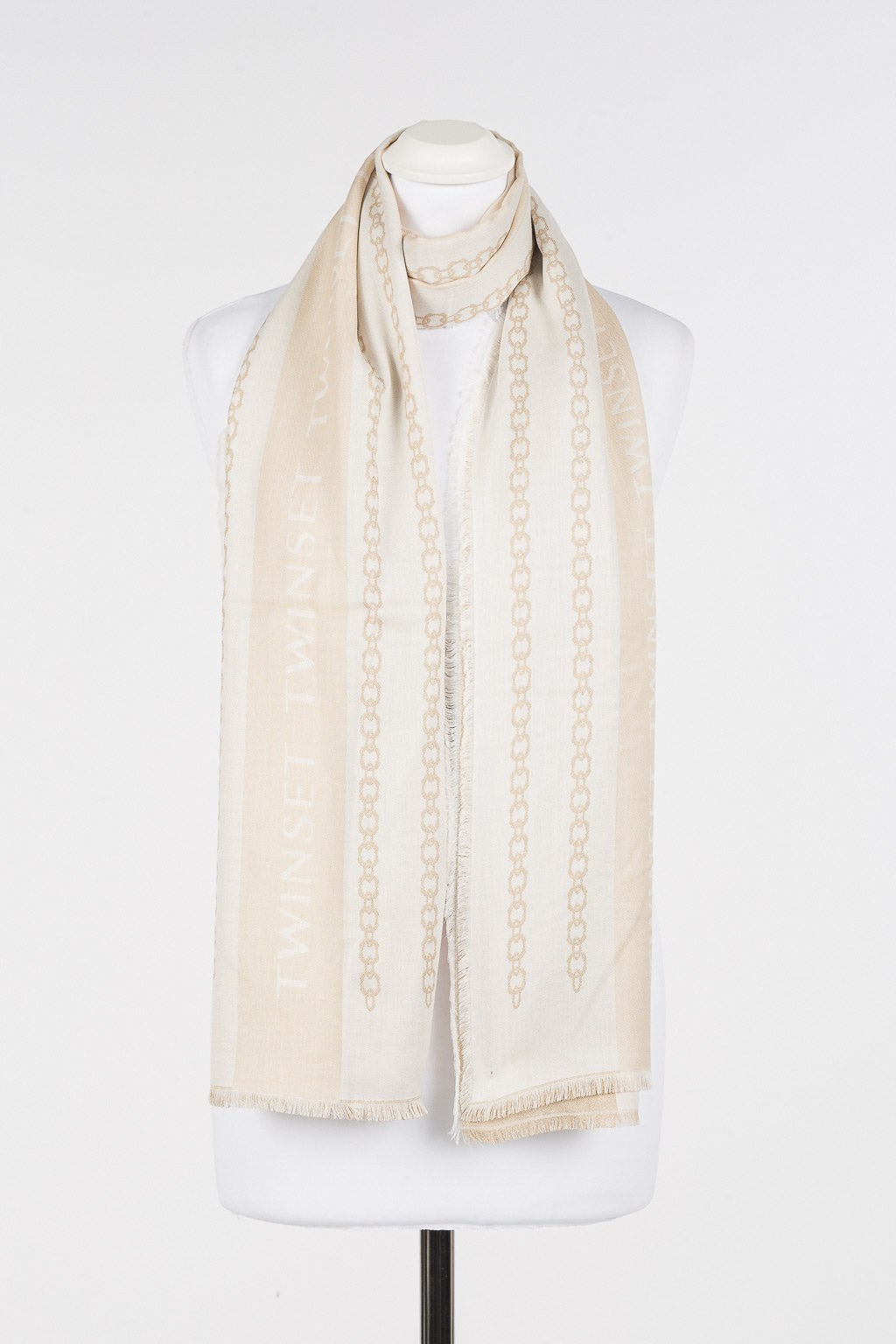 TWINSET Stola Donna Jacquard 262TA4350 Parchment Giglio