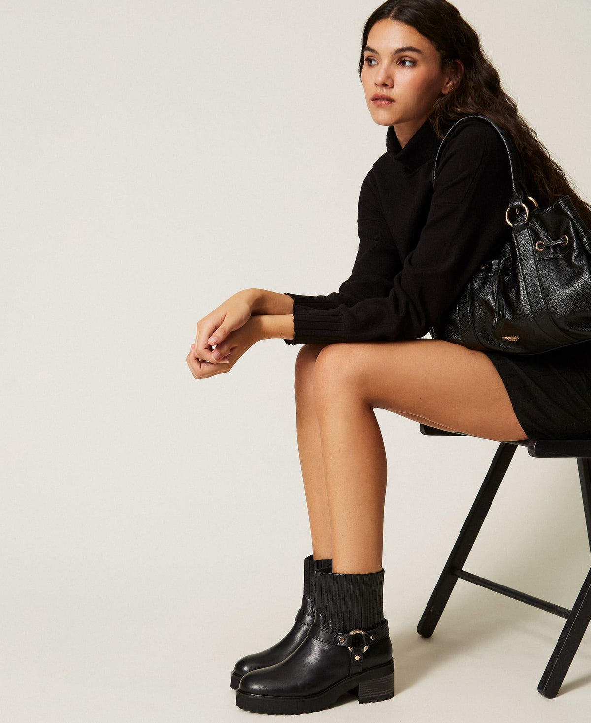 TWINSET Biker Donna 262TCP062 Nero