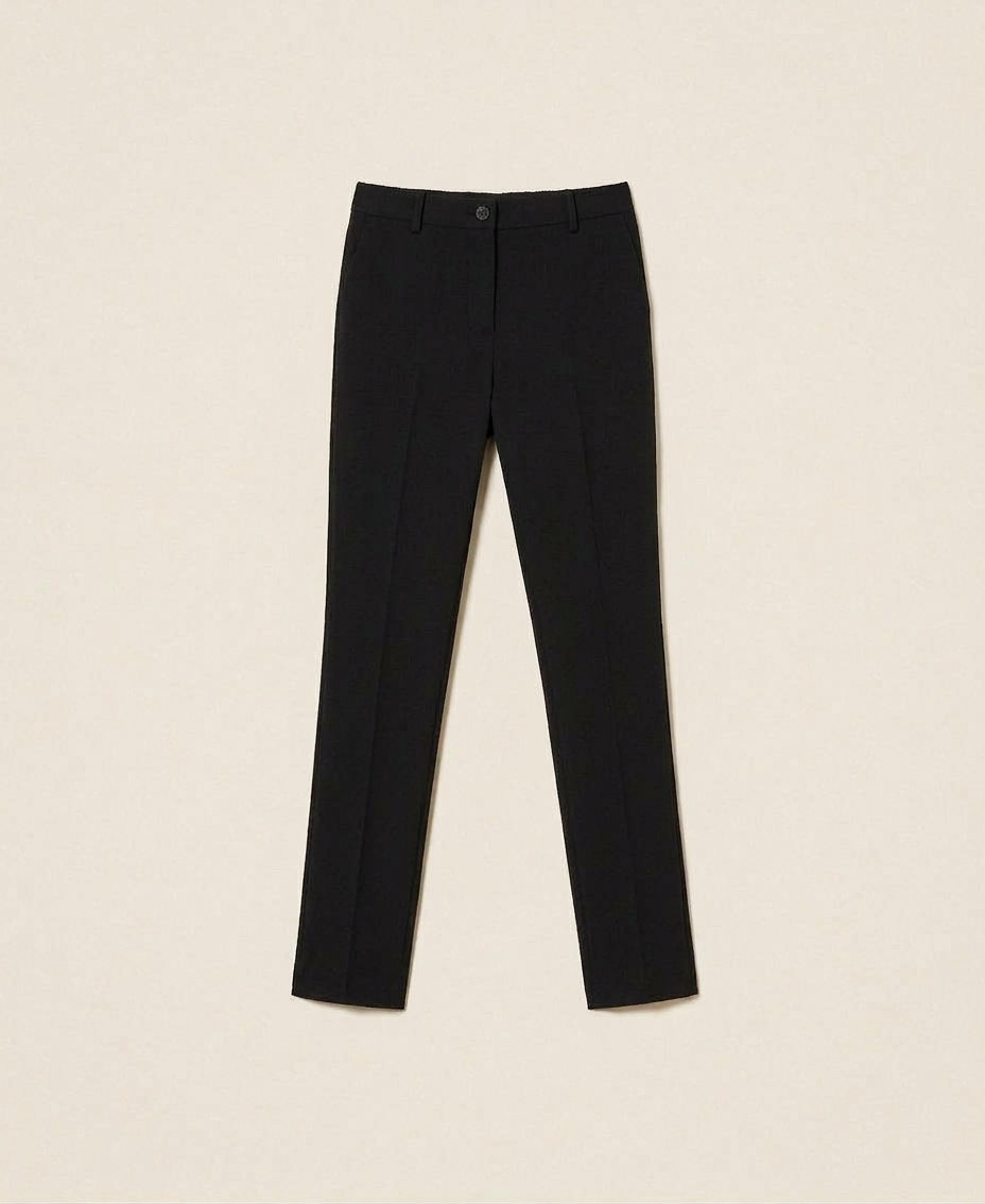 TWINSET Pantaloni a sigaretta con tasche 262TF2011 Nero