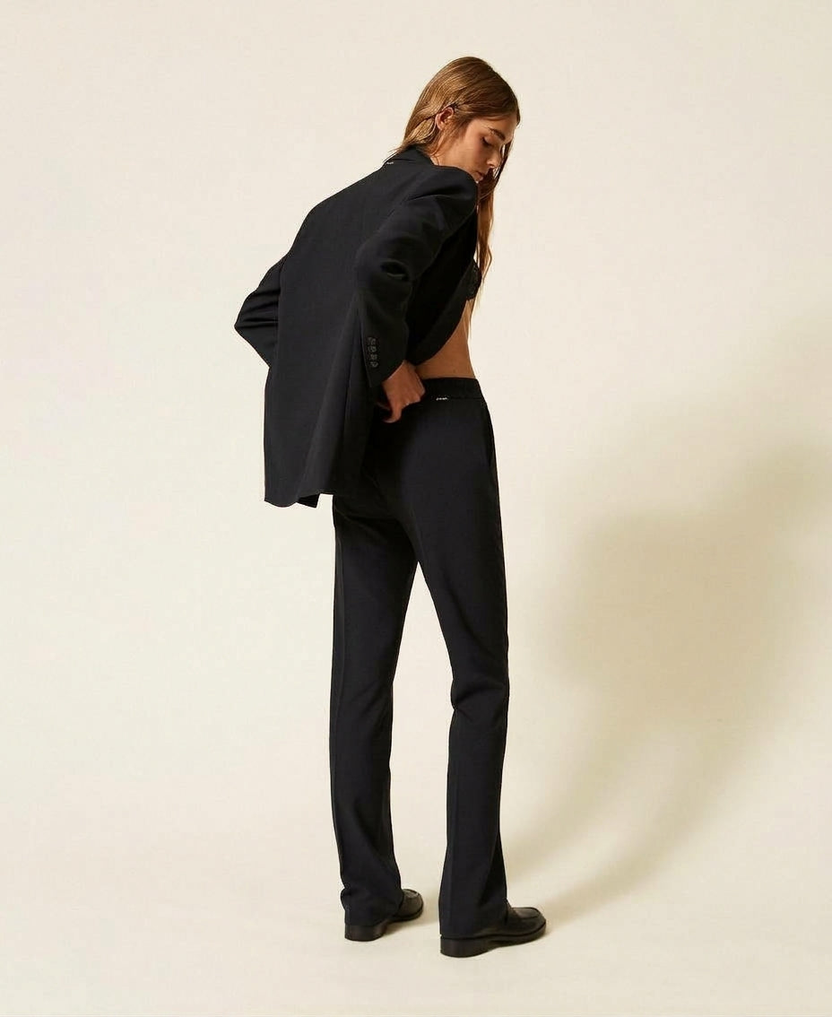 TWINSET Pantaloni a sigaretta con tasche 262TF2011 Nero