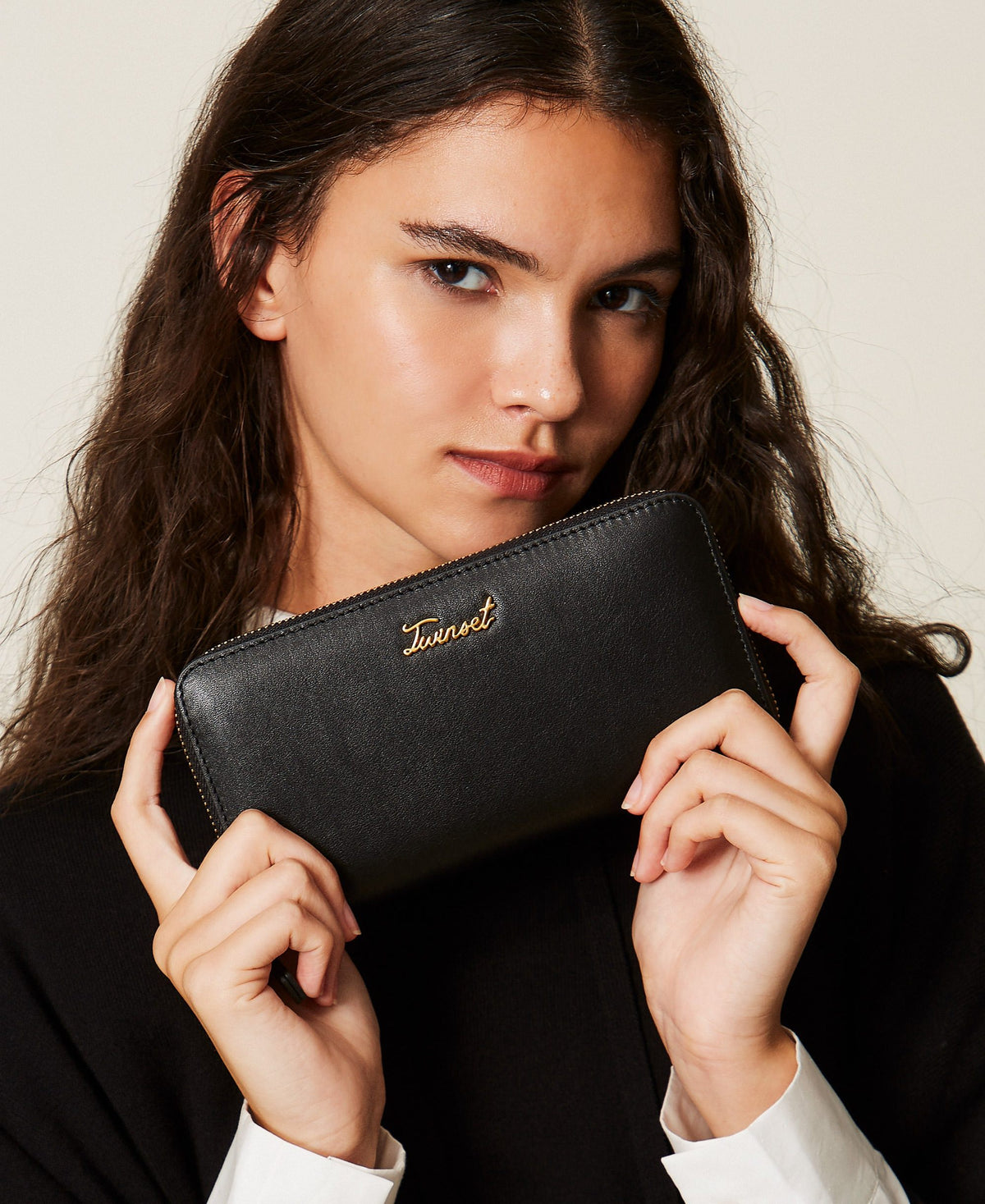 TWINSET Portafogli Zip Around 262TH7030 Nero