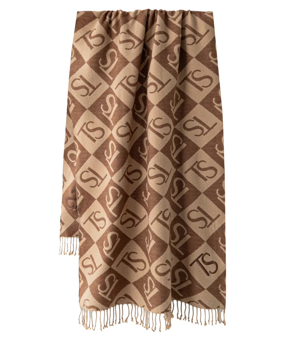 TWINSET Stola jacquard a rombi con logo 262TO5460 Nougat