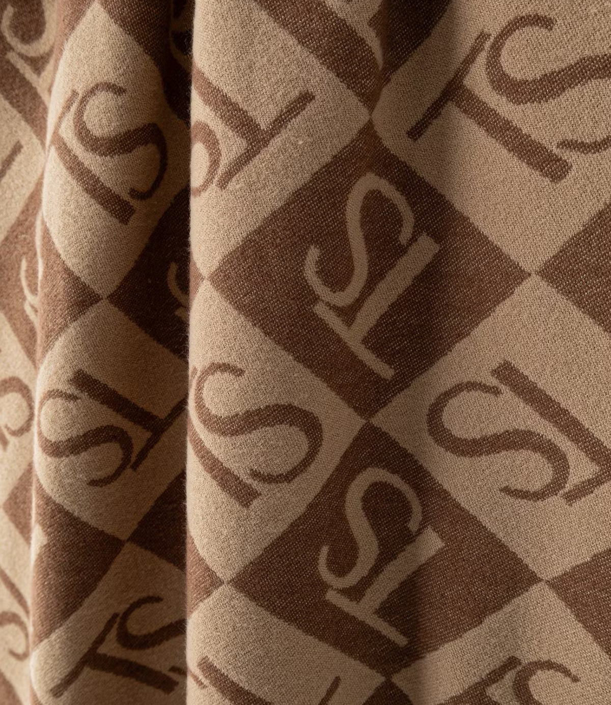 TWINSET Stola jacquard a rombi con logo 262TO5460 Nougat