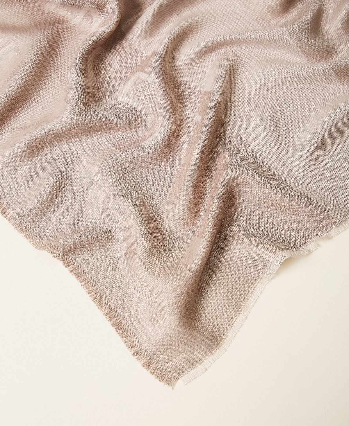 TWINSET Stola Donna Jacquard con logo 262TO5490 Mastice
