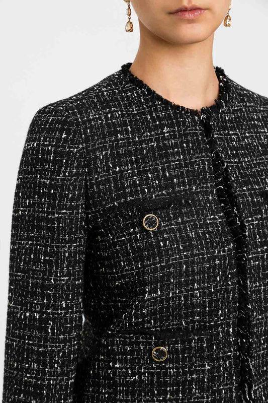 TWINSET Giacca boucle in tulle plumetis 262TP2080 Boucle Nero Giglio