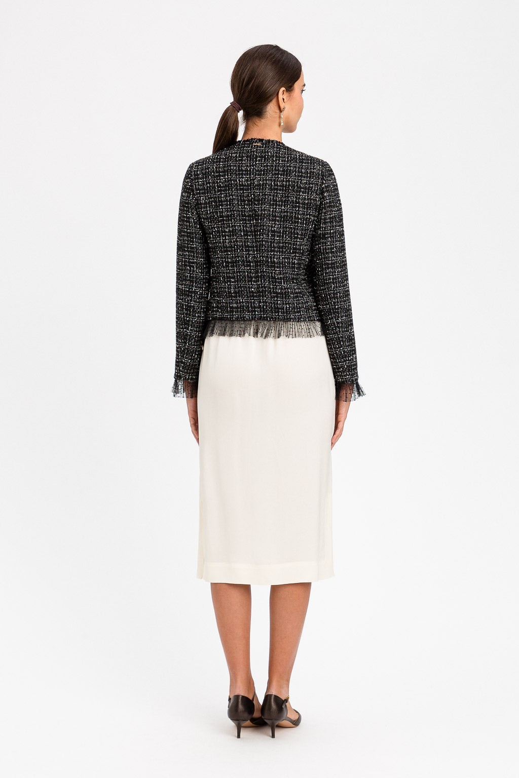 TWINSET Giacca boucle in tulle plumetis 262TP2080 Boucle Nero Giglio