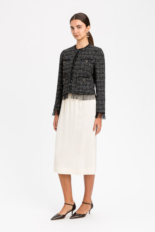 TWINSET Giacca boucle in tulle plumetis 262TP2080 Boucle Nero Giglio