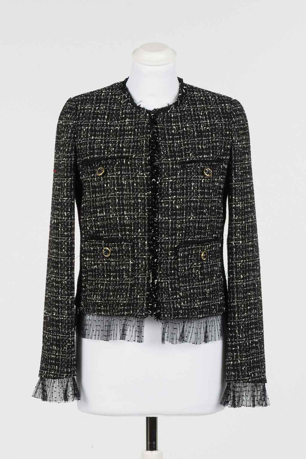 TWINSET Giacca boucle in tulle plumetis 262TP2080 Boucle Nero Giglio