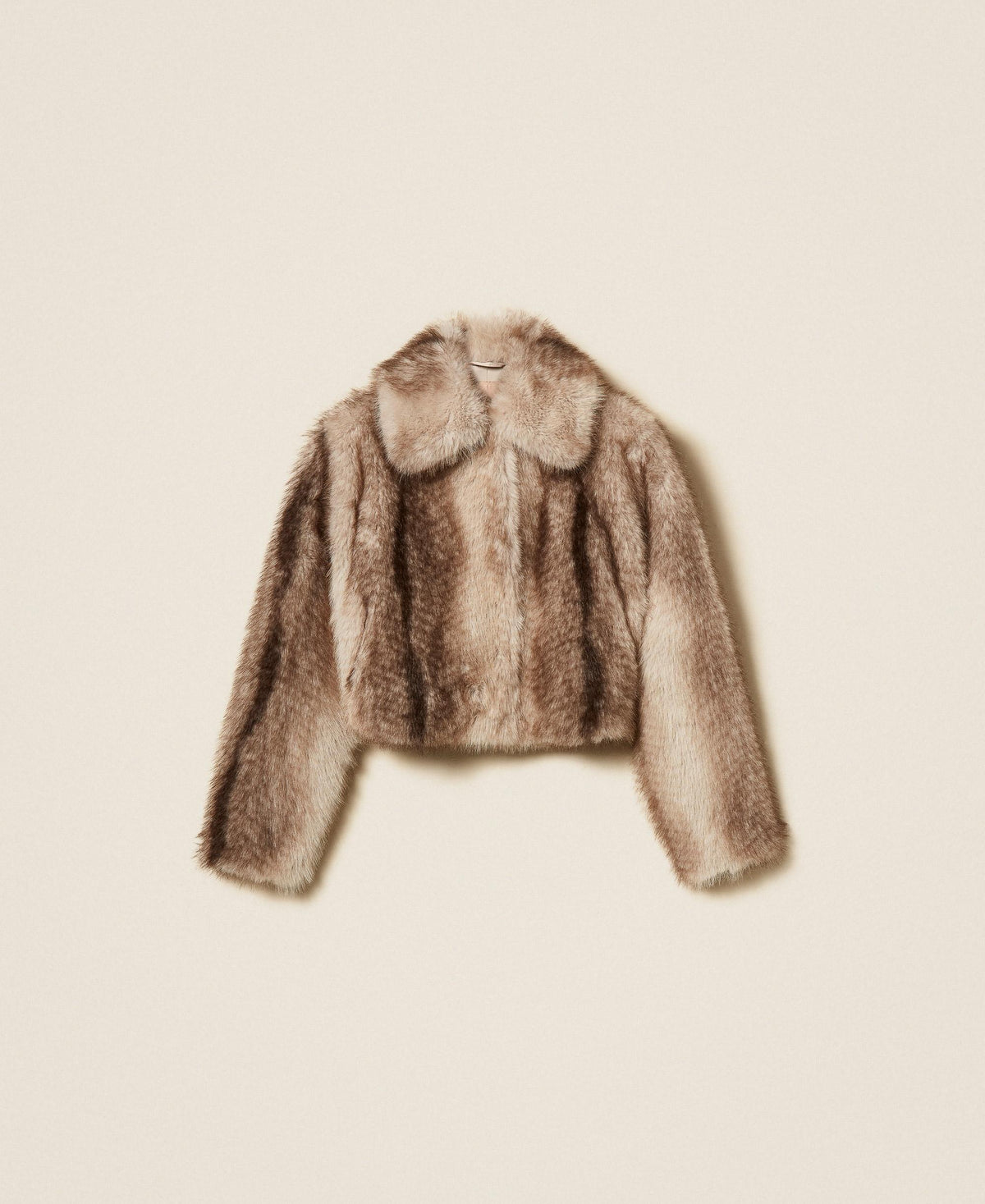 TWINSET Giacca in faux fur a stampa sfumata 262TP2240 Casha Brown