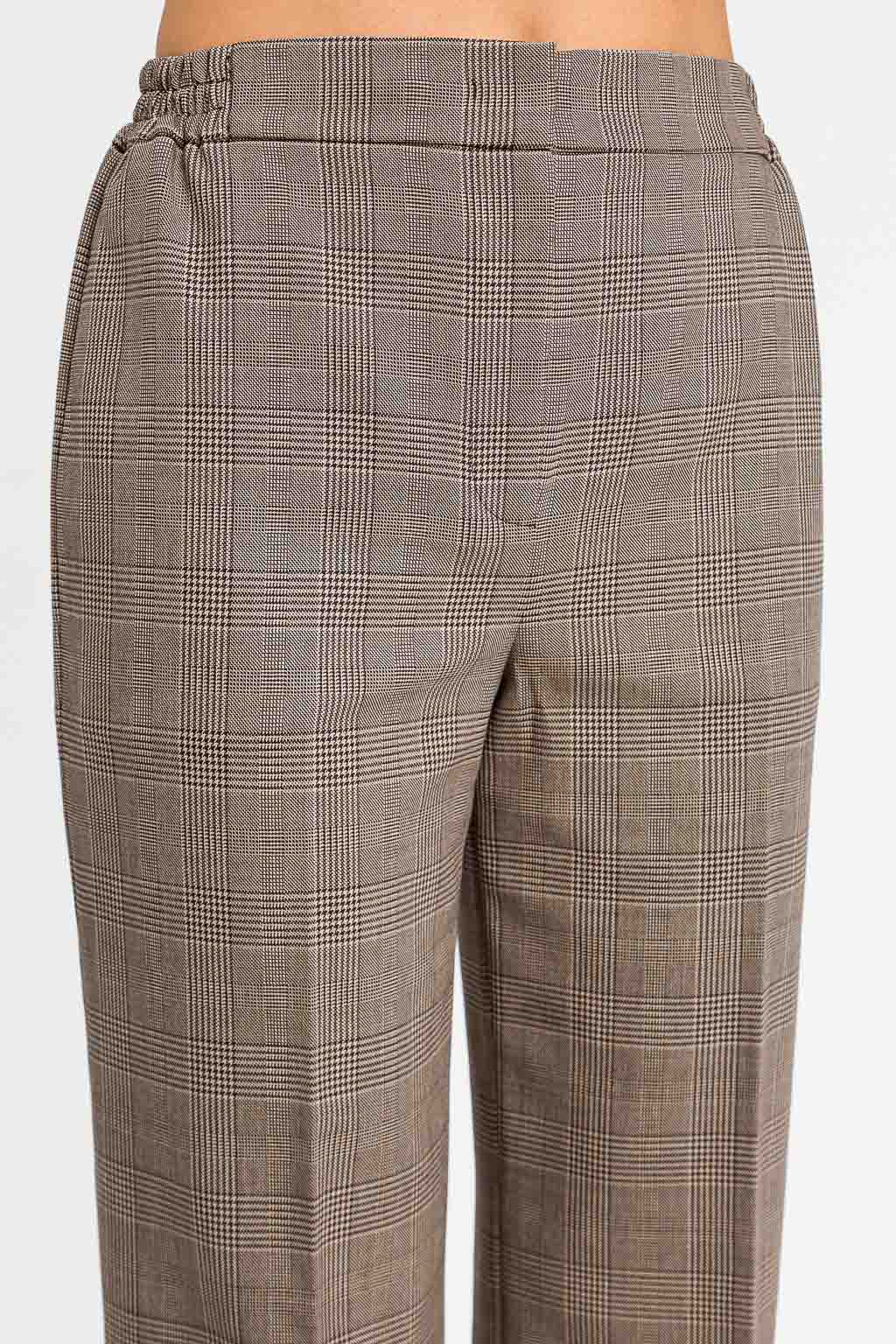 TWINSET Pantaloni principe di Galles 262TP2804 Brown Parchemnt