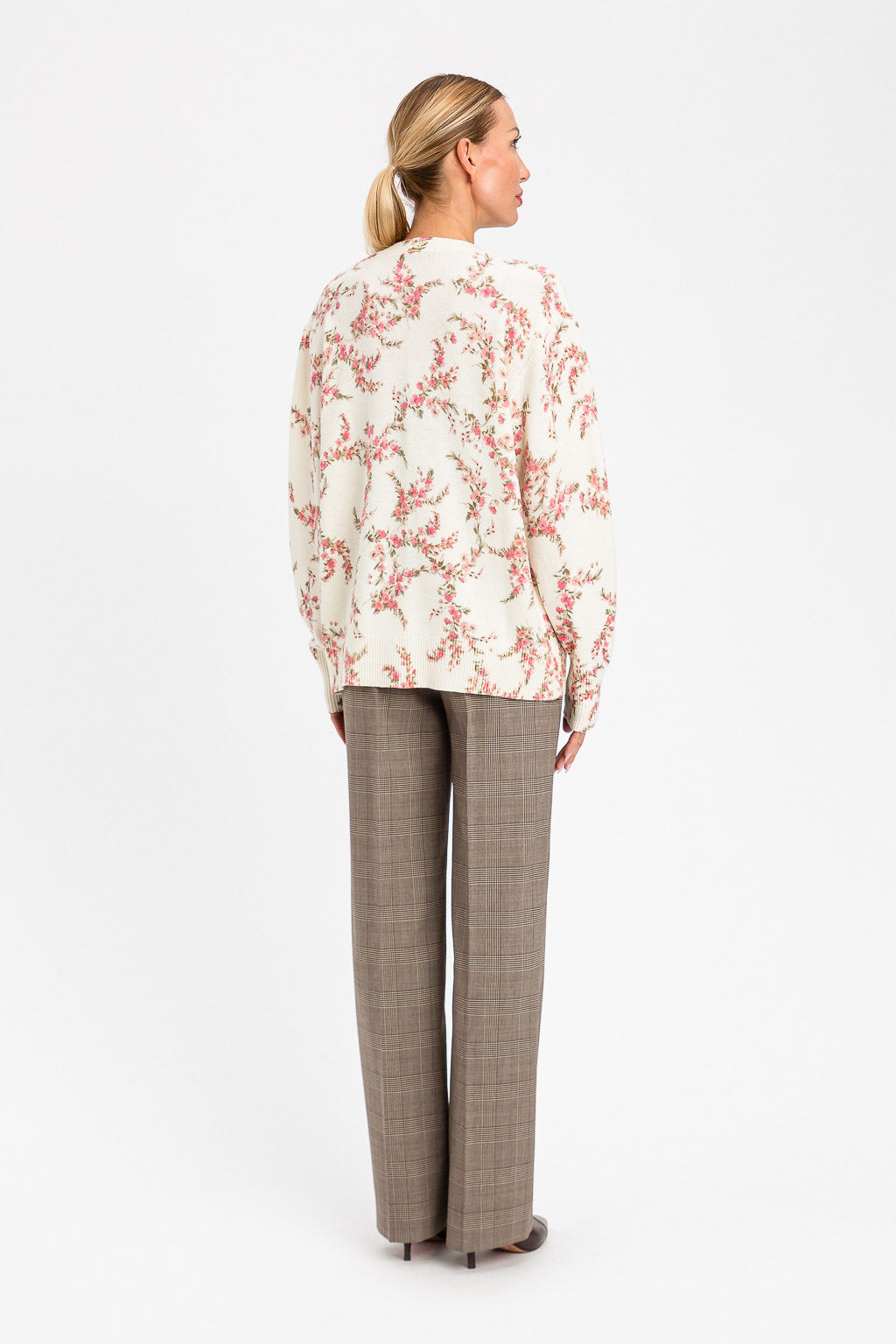 TWINSET Pantaloni principe di Galles 262TP2804 Brown Parchemnt