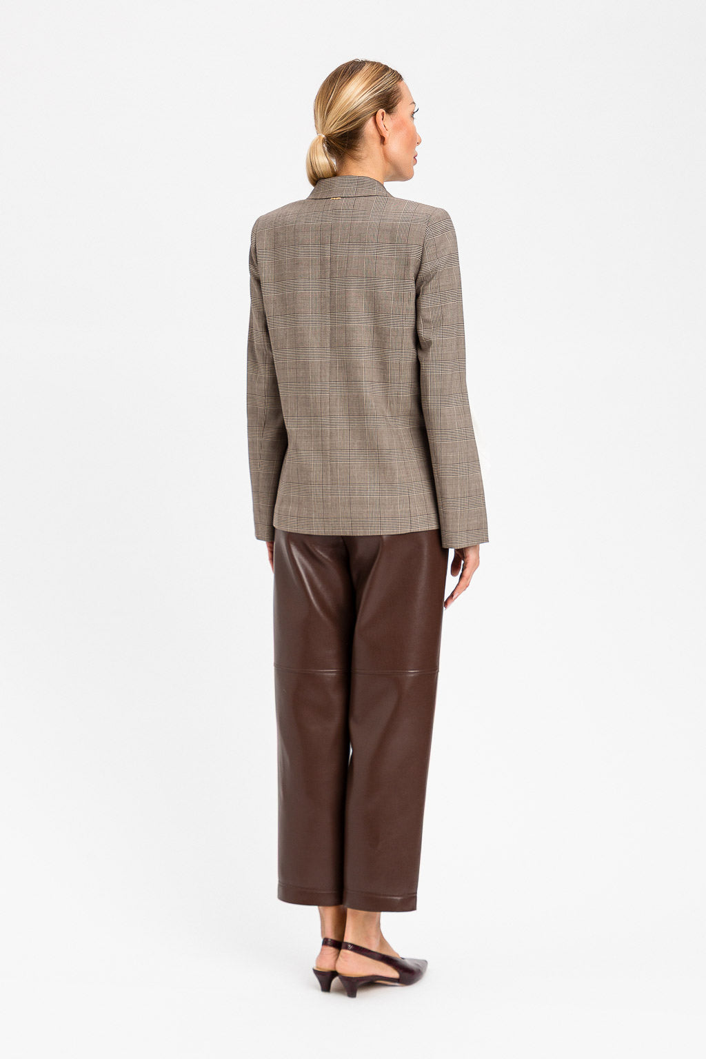 TWINSET Blazer principe di Galles 262TP2805 Brown Parchemnt