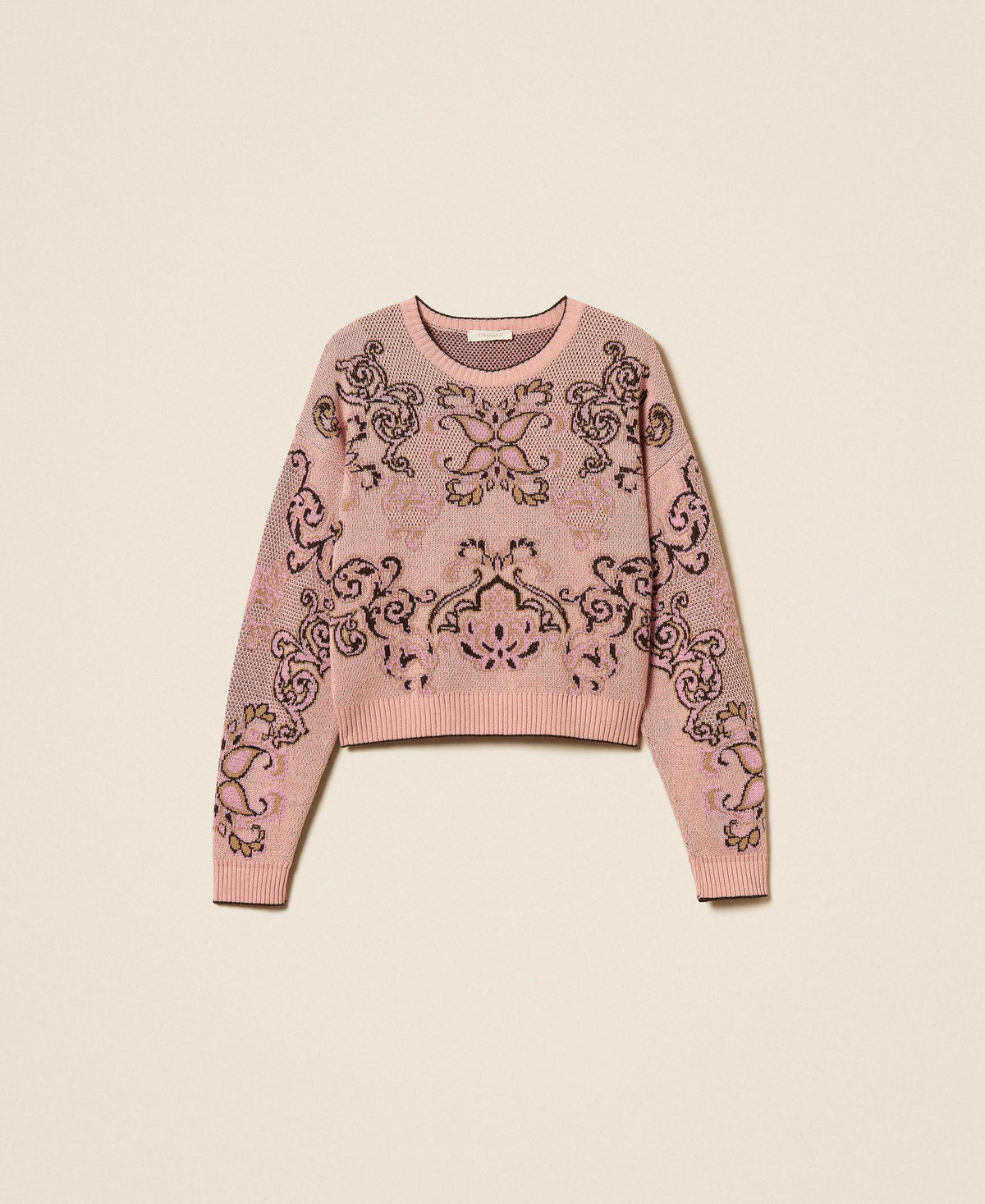 TWINSET Maglia in misto lana jacquard 262TP3483 Jacquard Peachy Keen