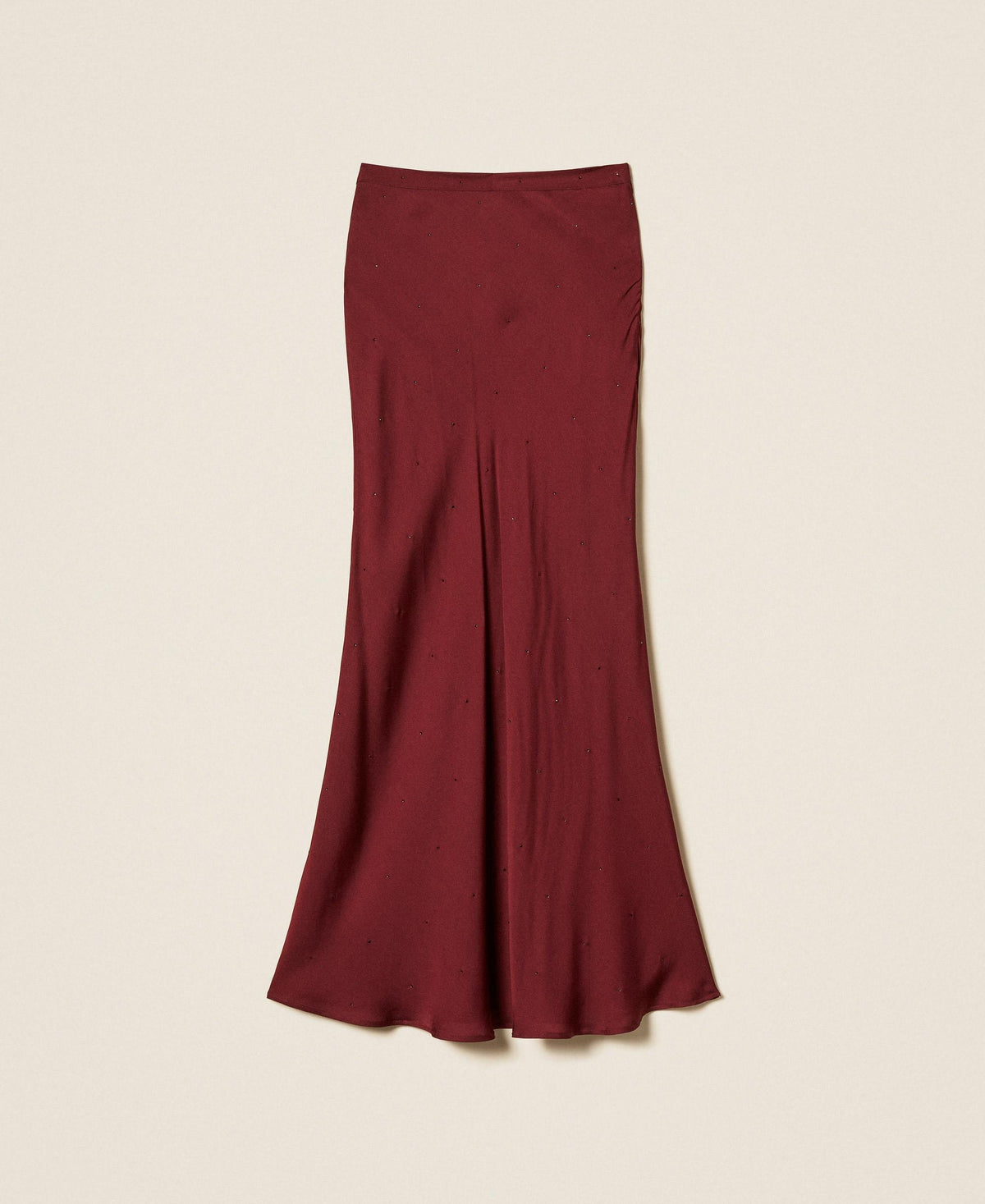 TWINSET Gonna lunga in raso con strass 262TT2073 Bordeaux