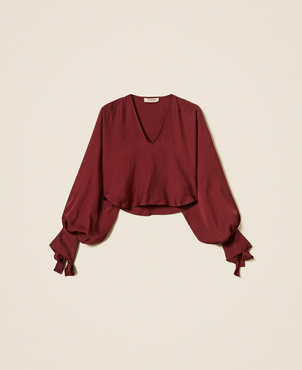 TWINSET Coprispalle in raso con strass 262TT2074 Bordeaux