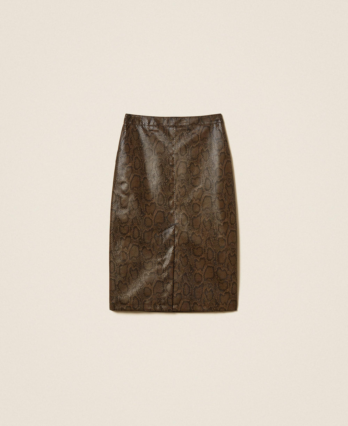 TWINSET Gonna longuette a stampa python 262TT2281 Brown Black