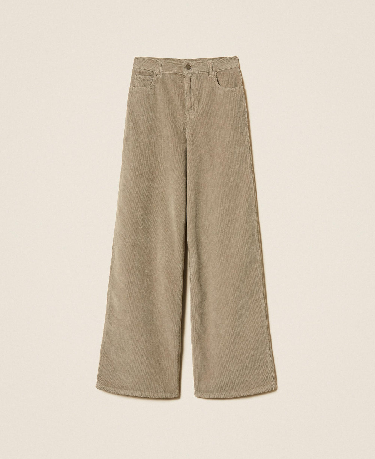 TWINSET Pantaloni ampi in velluto a costine 262TT2362 Mastice