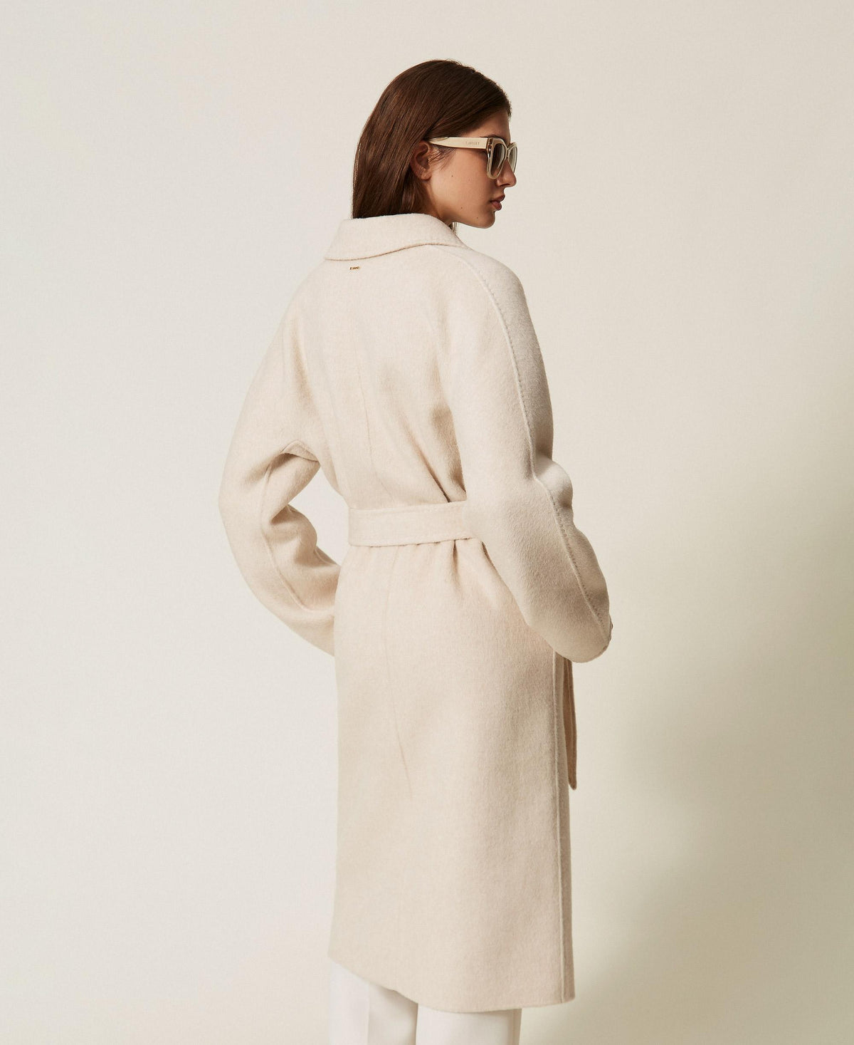 TWINSET Cappotto in panno di misto lana 262TT2470 Ivory