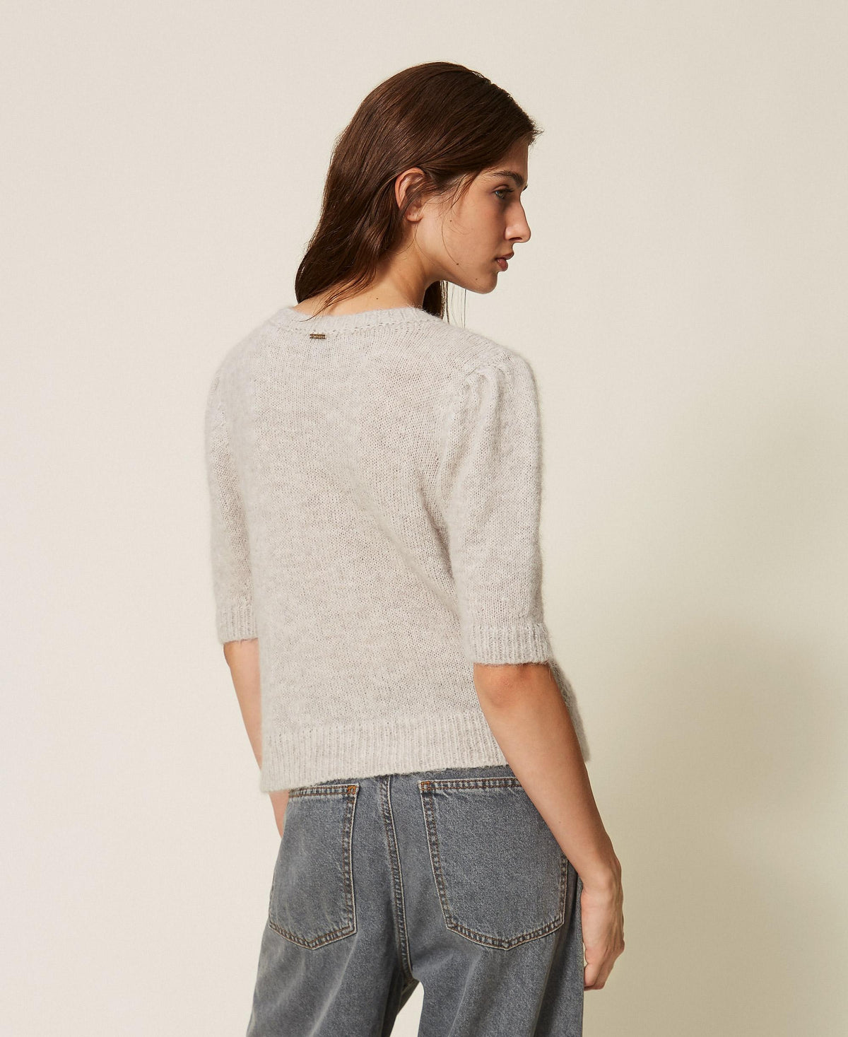 TWINSET Maglia di misto lana con lurex 262TT3171 Grigio Chiaro Melange