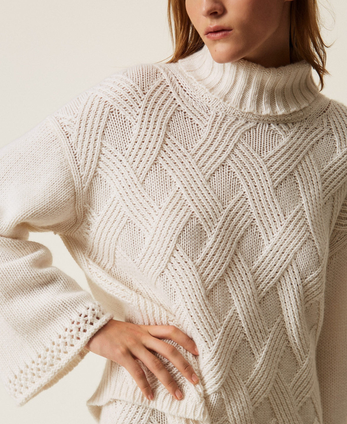 TWINSET Maglia dolcevita con intrecci
 262TT3353 Neve