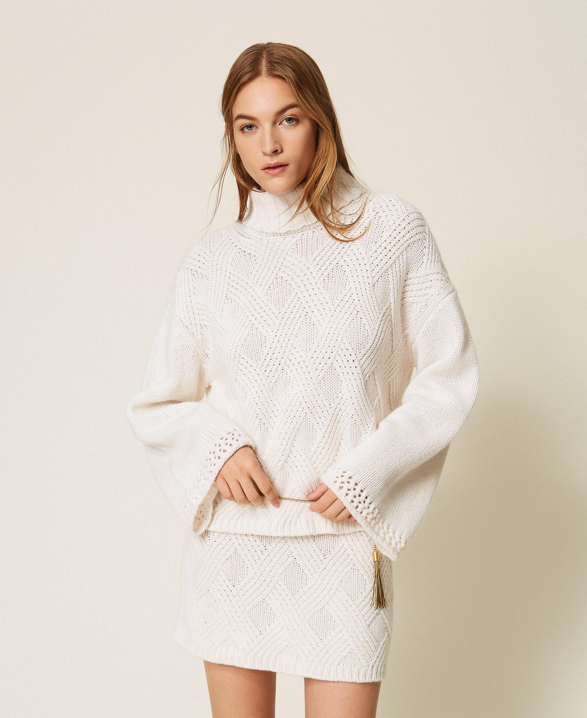 TWINSET Maglia dolcevita con intrecci
 262TT3353 Neve