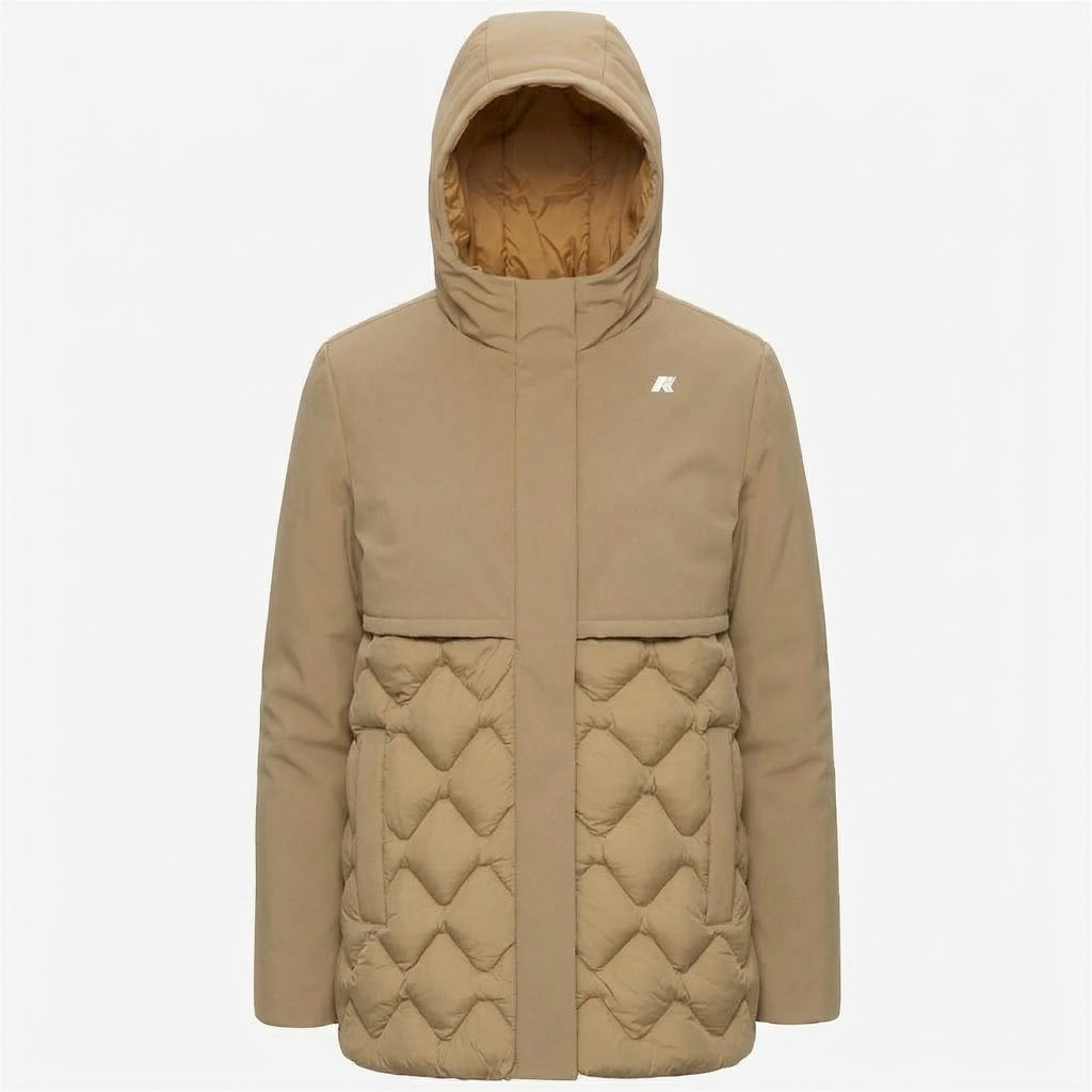 K-WAY Giaccone Donna SIPHANE HYBRID WARM SHELL K8161DW Beige Khaki 677