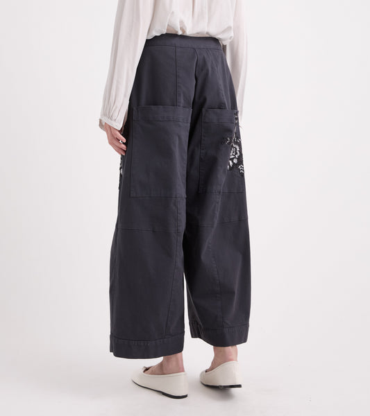 ALESSIA SANTI Pantaloni balloon con Ricamo 621SD25042 Lavagna